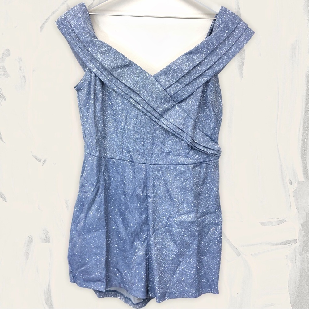 5/$20 SYMPHONY blue shimmer romper‎